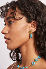 Tiered Coin Earrings Turquoise