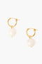 Baroque Pearl Hoop Earrings White