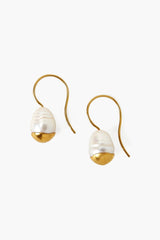 Gold Dipped Pearl Necklace and Earring Set