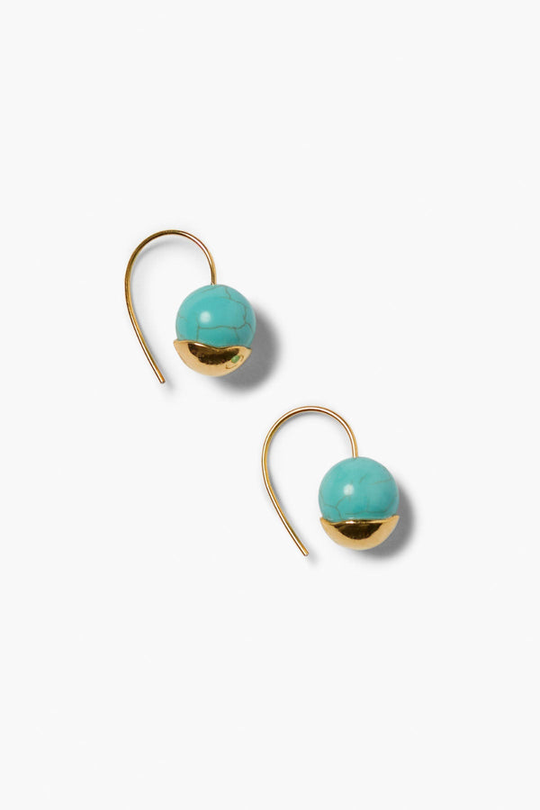 Gold Dipped Turquoise Earrings