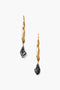 Gold Wave Pearl Drop Earrings Peacock