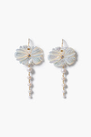 Magnolia Drop Earrings White