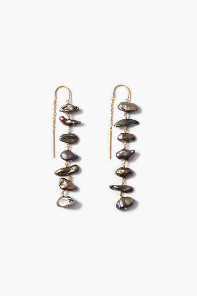 Ladder Earrings Peacock Pearl