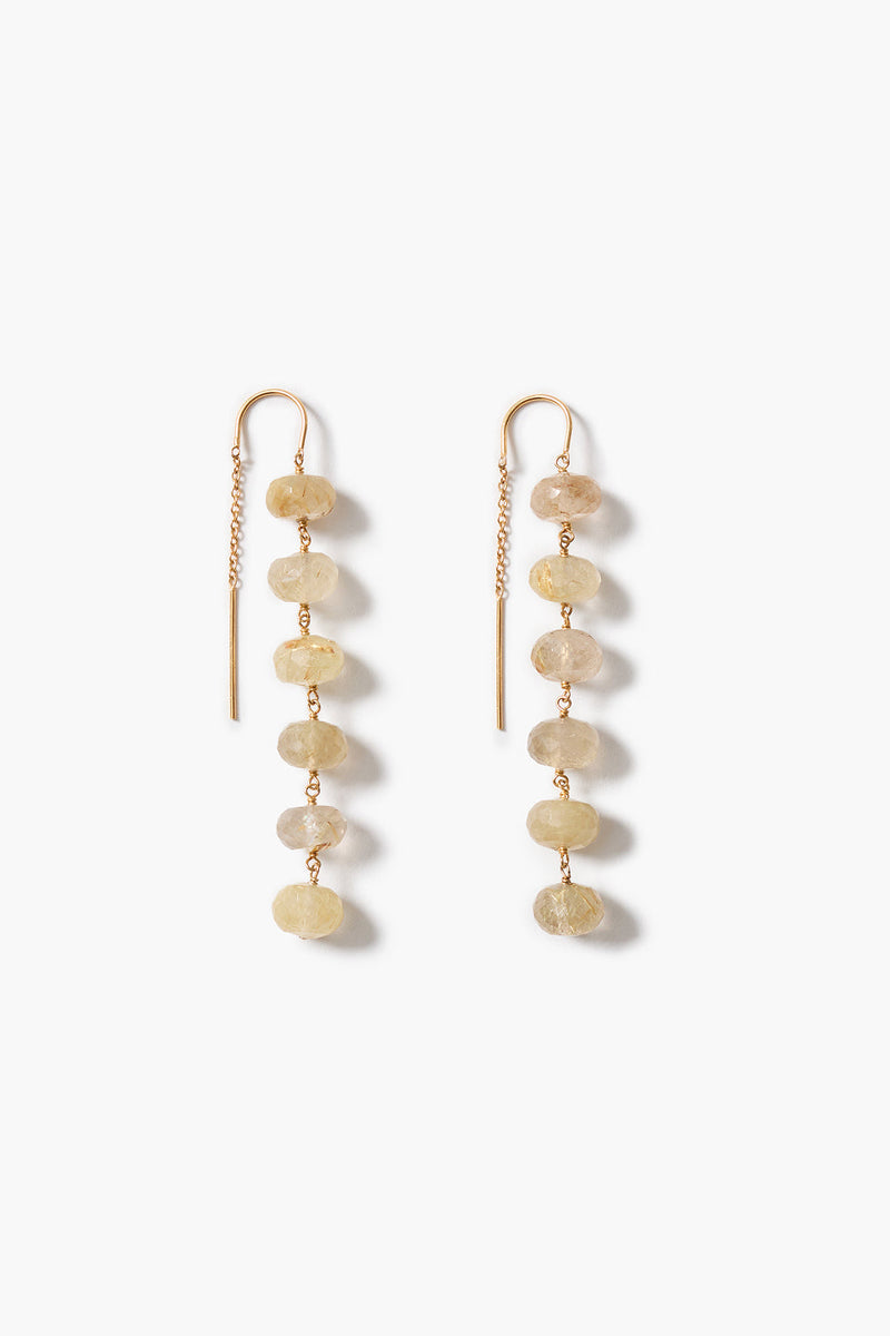 Ladder Earrings Rutilated Quartz