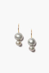 Phoebe Drop Earrings Grey Pearl