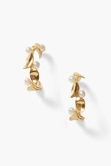 Olive Branch Hoop Earrings Maxi Gold