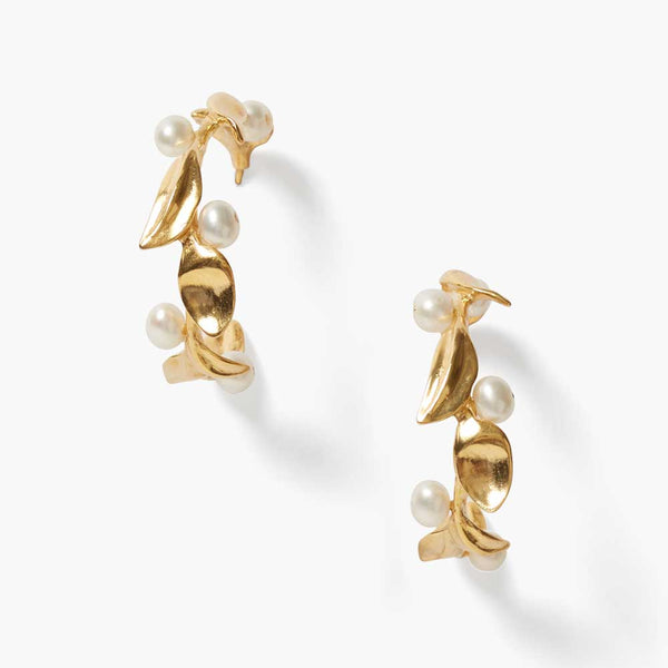Olive Branch Hoop Earrings Maxi Gold – Chan Luu