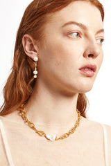 Phoebe Tiered Drop Earrings White Pearl