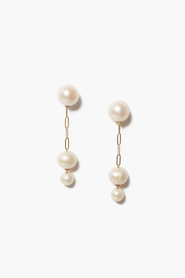 Phoebe Tiered Drop Earrings White Pearl