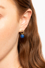Globe Stud Earrings Lapis
