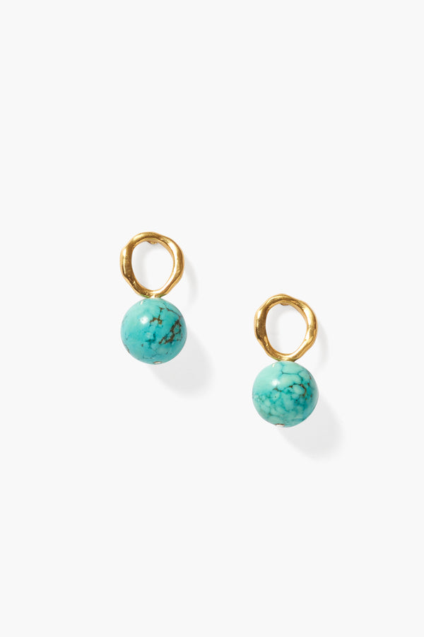 Globe Stud Earrings Turquoise