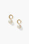 Globe Stud Earrings White Pearl