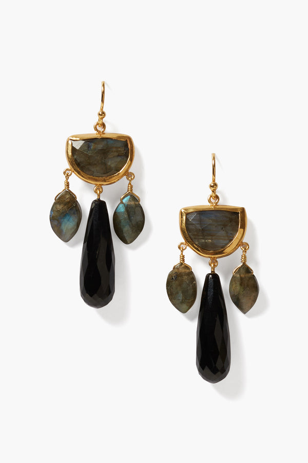Luna Trinity Earrings Labradorite Mix
