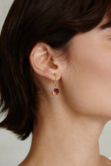 February Birthstone Earrings Amethyst Crystal