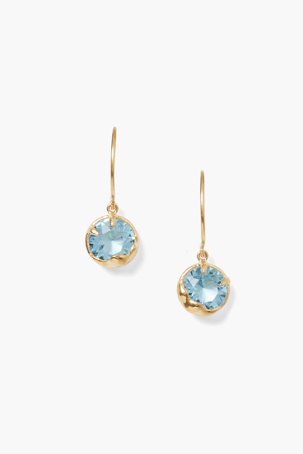 March Birthstone Earrings Aquamarine Crystal
