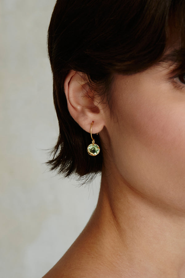 August Birthstone Earrings Peridot Crystal