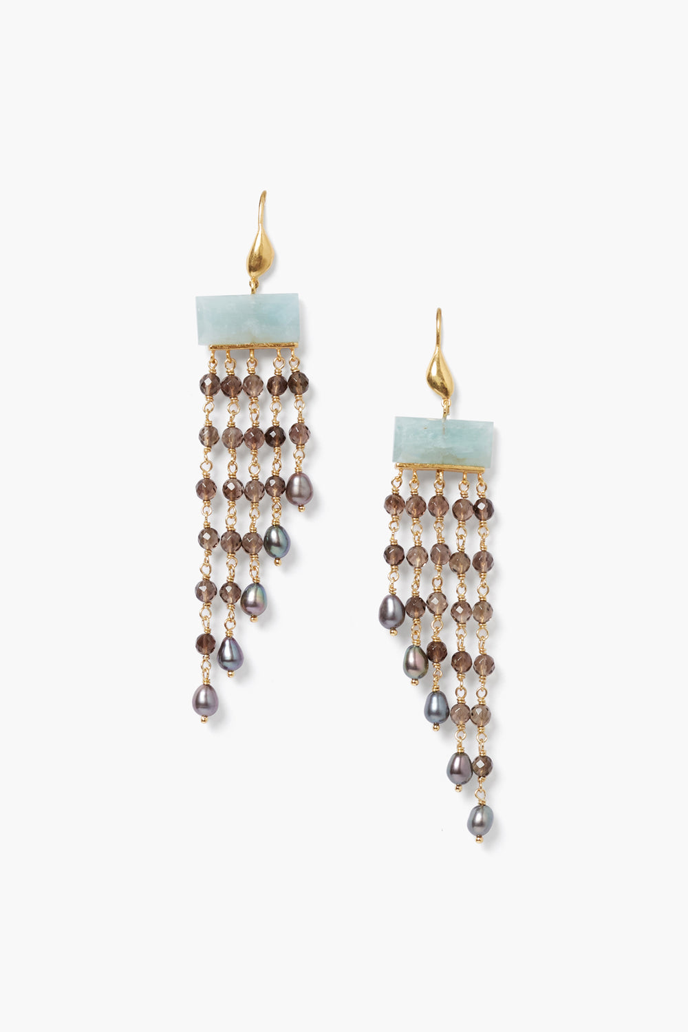 Phaedra Waterfall Earrings Smoky Quartz Mix – Chan Luu