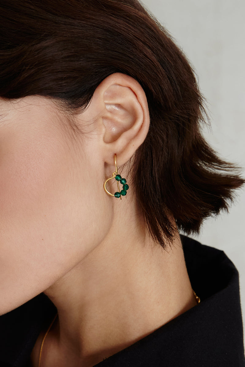 Evangeline Hoop Earrings Emerald