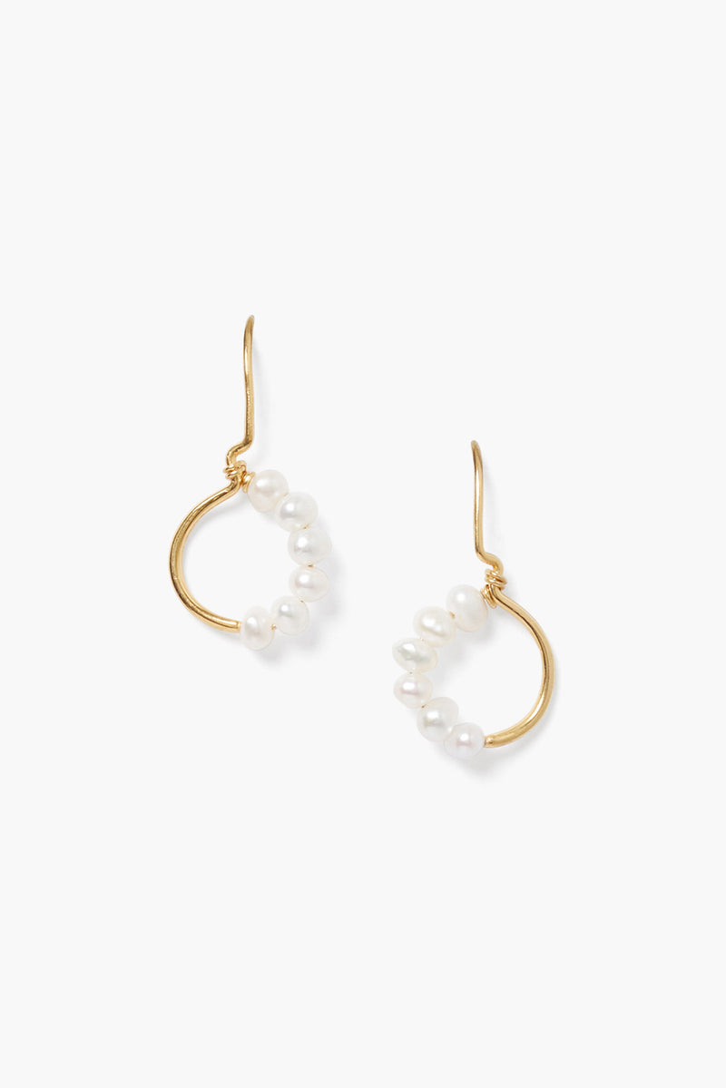 Evangeline Hoop Earrings White Pearl