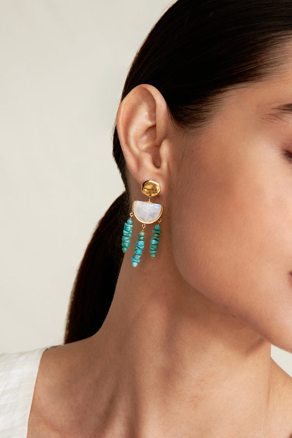 Luna Chandelier Earrings Turquoise Mix