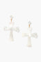 Lourdes Cross Earrings White MOP