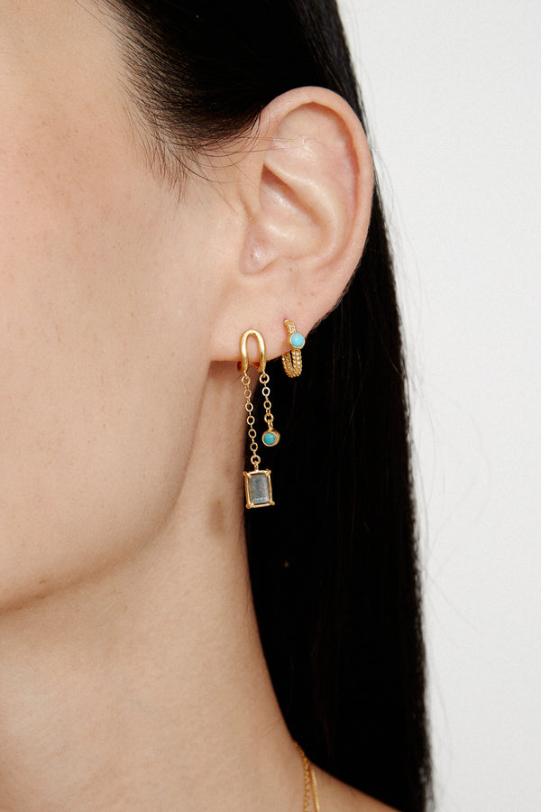 Rhodes Hoop Earrings Turquoise