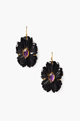 Magnolia Earrings Black Agate