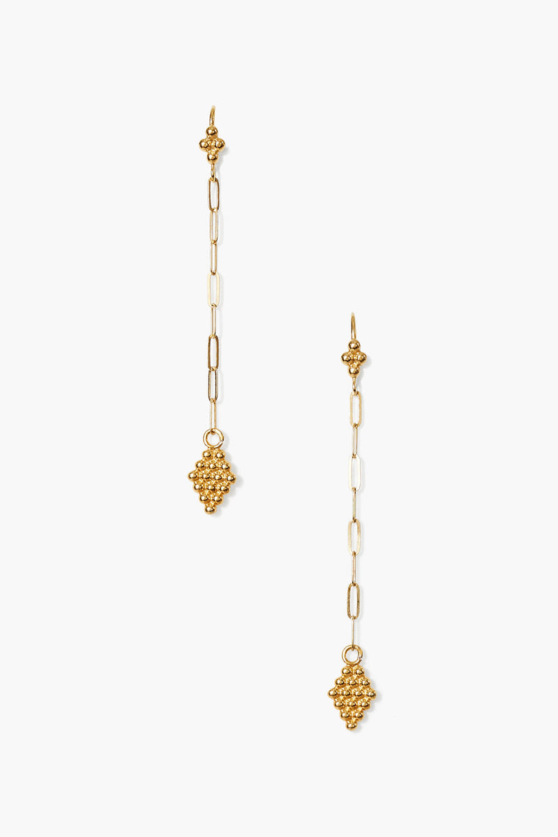 Bijou Chain Link Earrings Yellow Gold