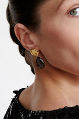 Yasmine Coin Drop Earrings Hypersthene