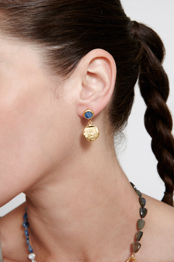 Vessel Drop Earrings Gold Mix