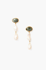 Georgette Drop Earrings White Pearl