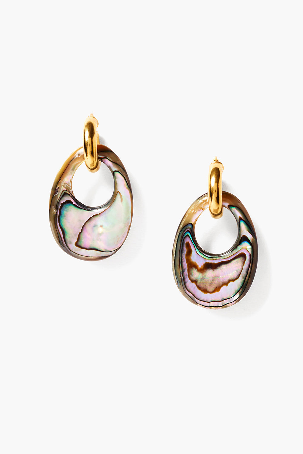 Nora Hoop Earrings Abalone – Chan Luu