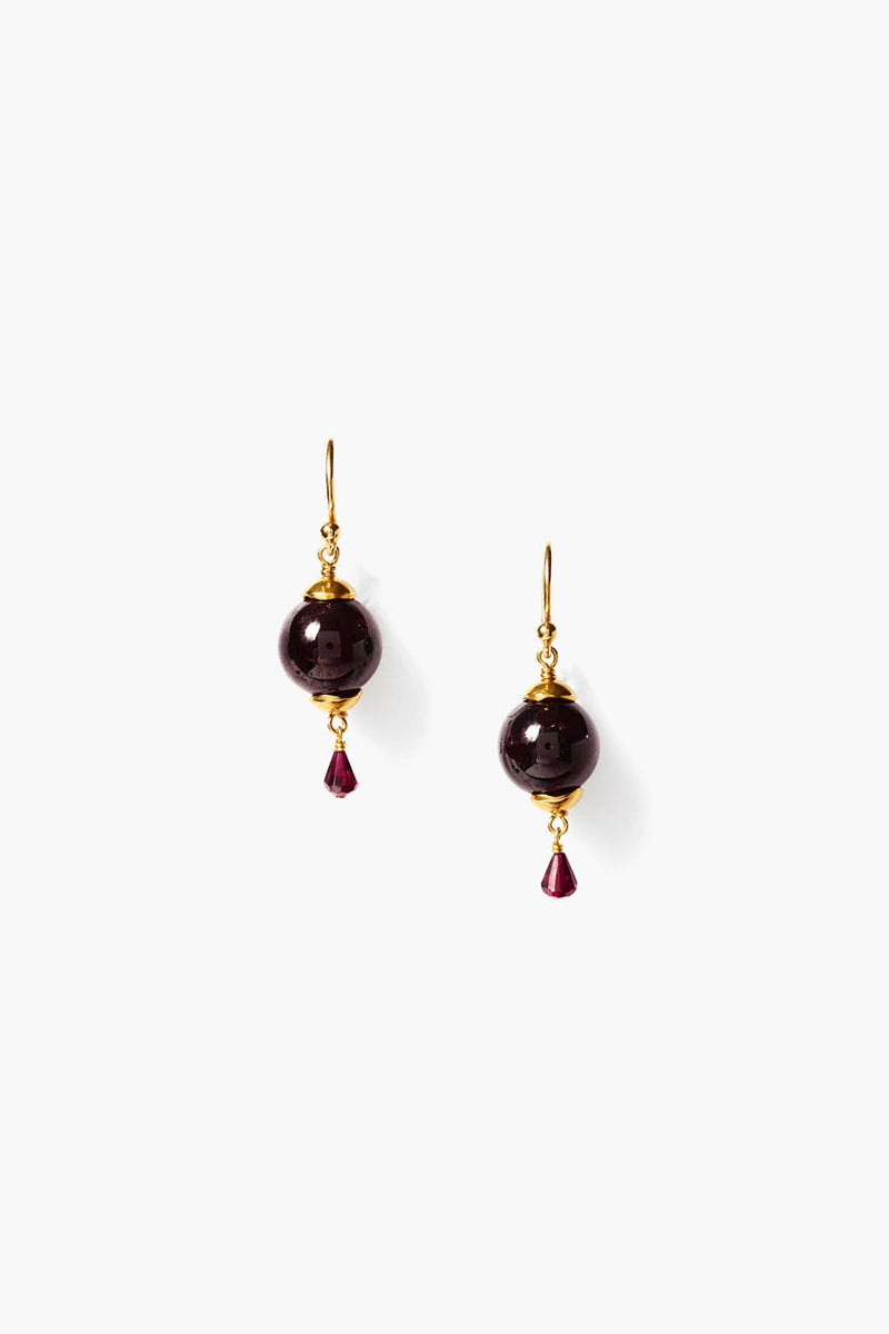 Lantern Earrings Garnet