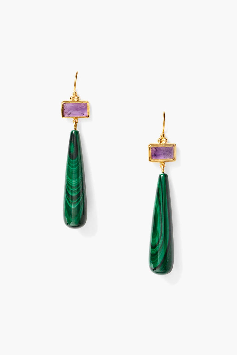 Messina Earrings Malachite Mix