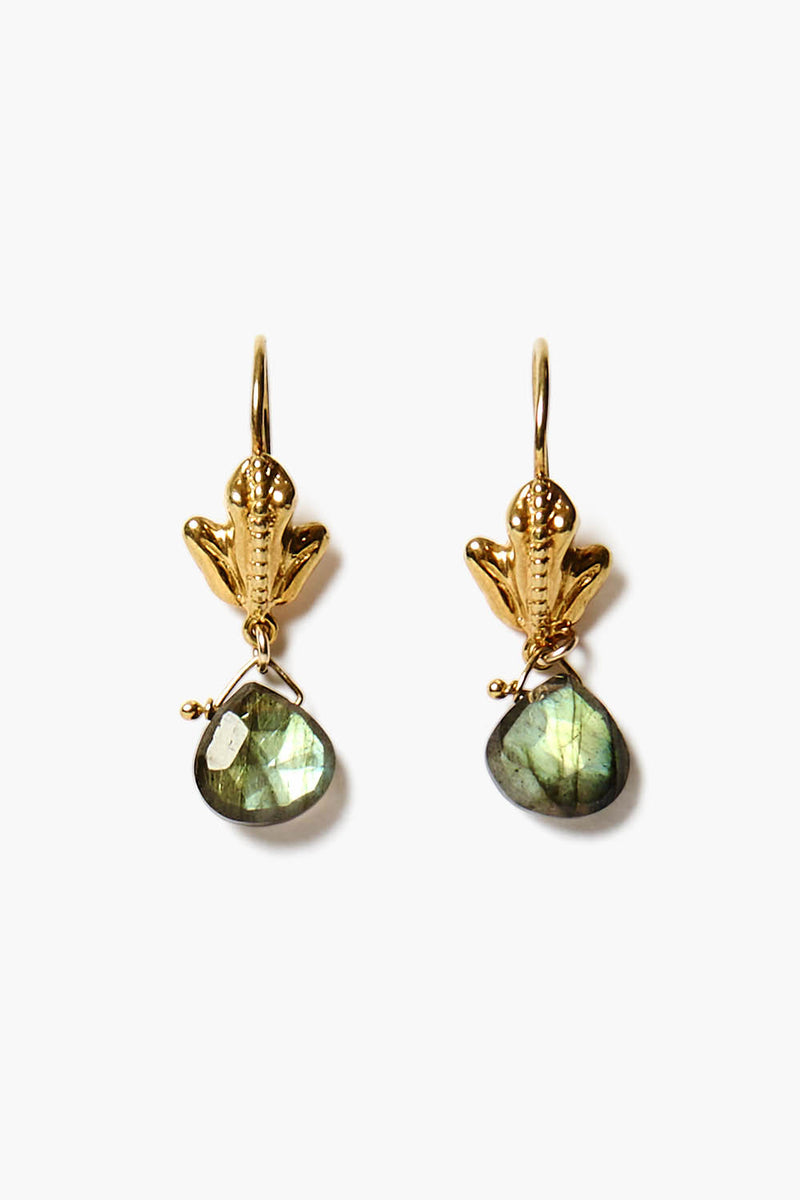 Frog Drop Earrings Labradorite