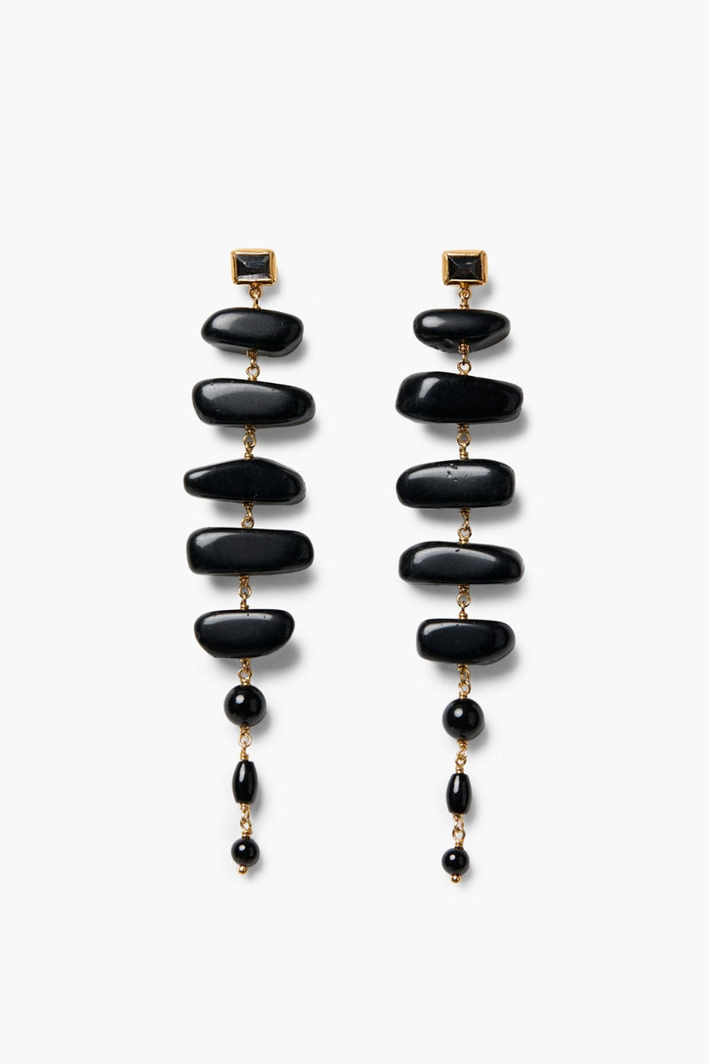 Mizumi Earrings Black Obsidian