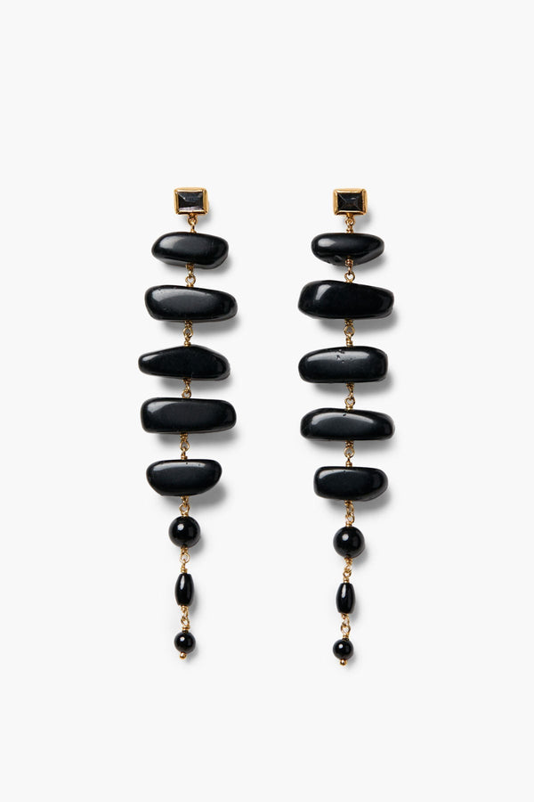 Mizumi Earrings Black Agate