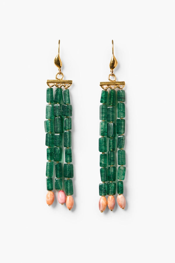 Regina Chandelier Earrings Indian Aventurine