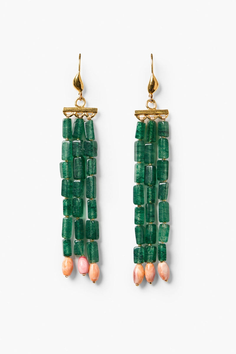 Regina Chandelier Earrings Indian Aventurine