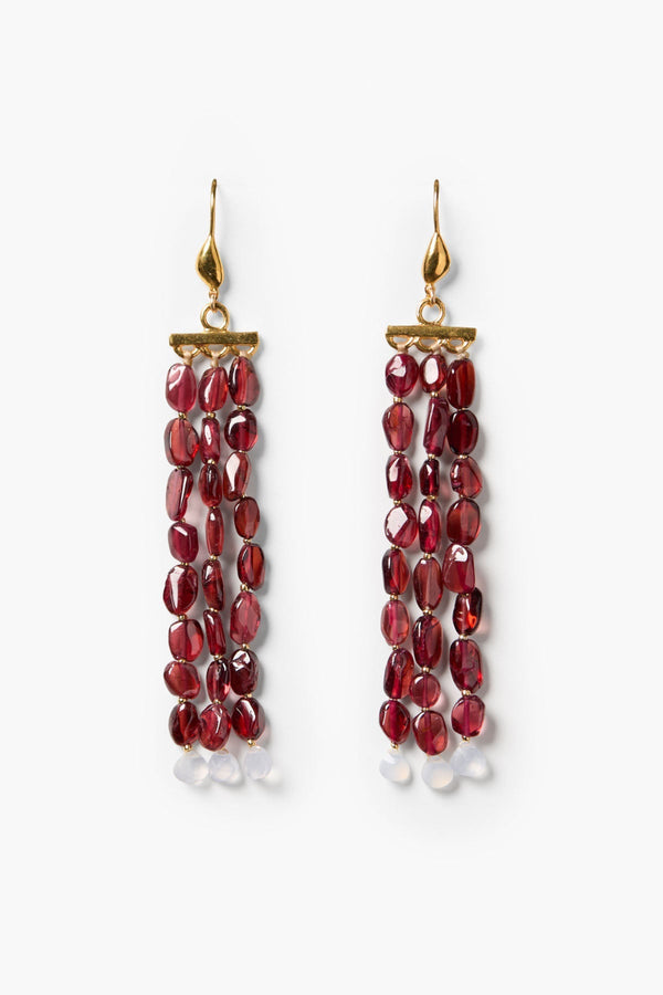 Regina Chandelier Earrings Garnet