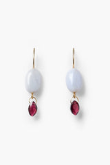 Jelly Bean Earrings Blue Lace Agate