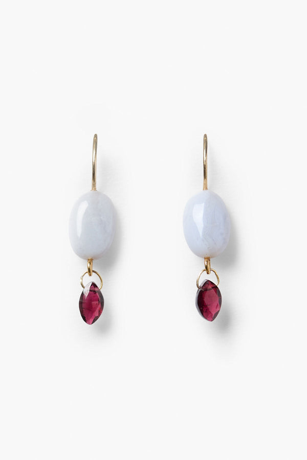 Jelly Bean Earrings Blue Lace Agate
