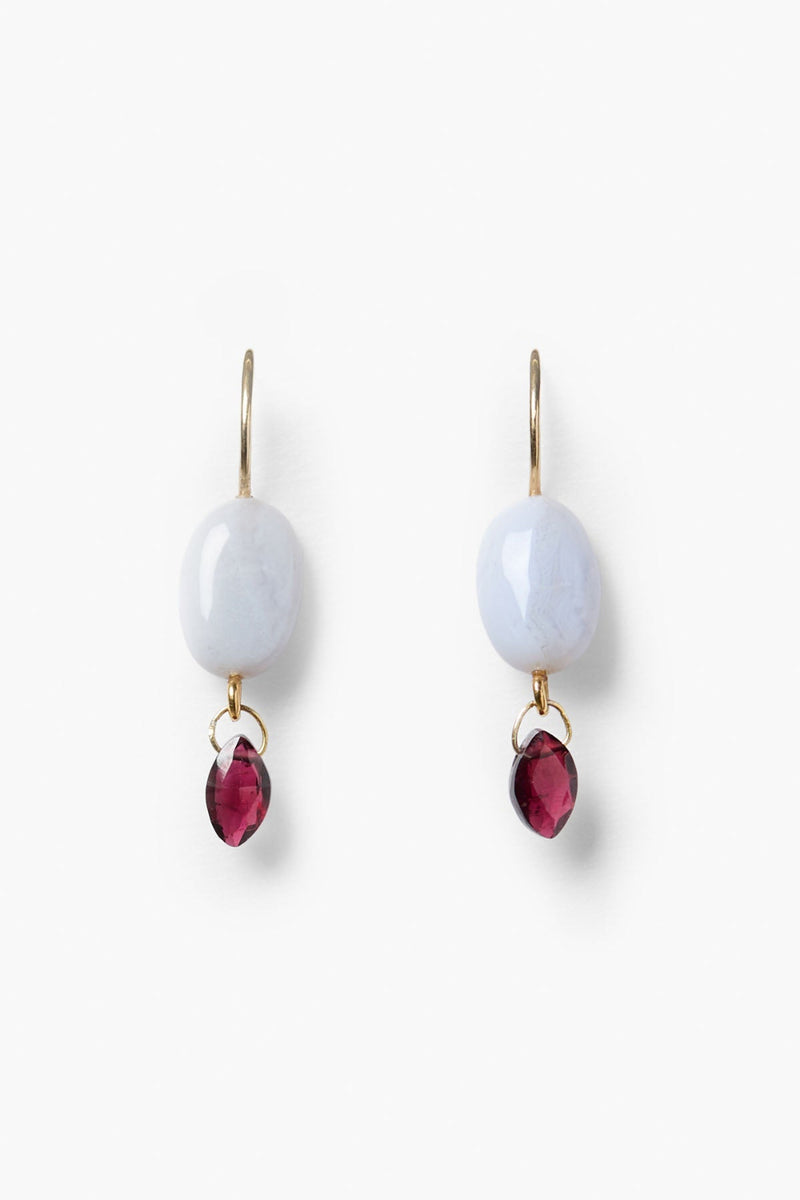 Jelly Bean Earrings Blue Lace Agate