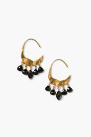 Crescent Earrings Mini Black Spinel