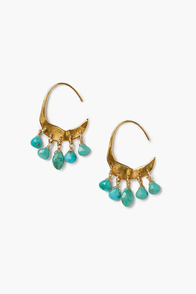 Crescent Earrings Mini Turquoise