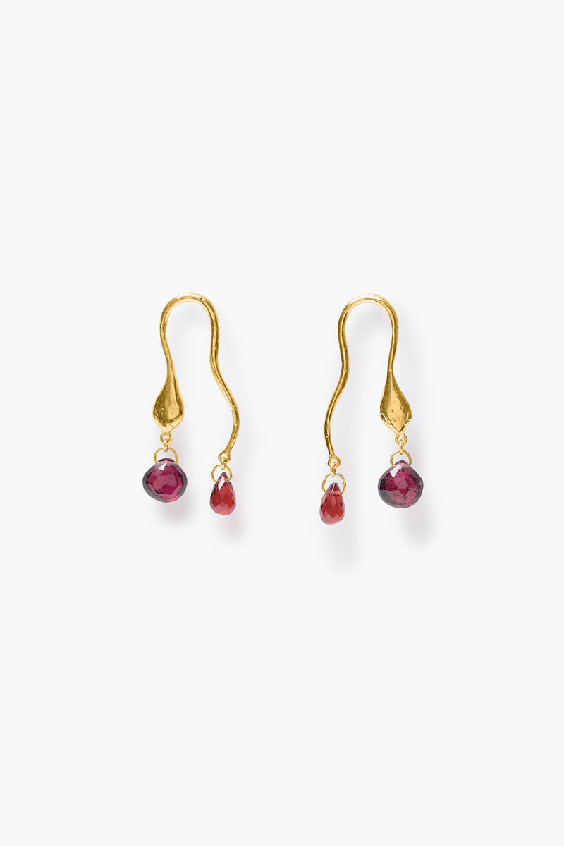 Serpent Earrings Garnet