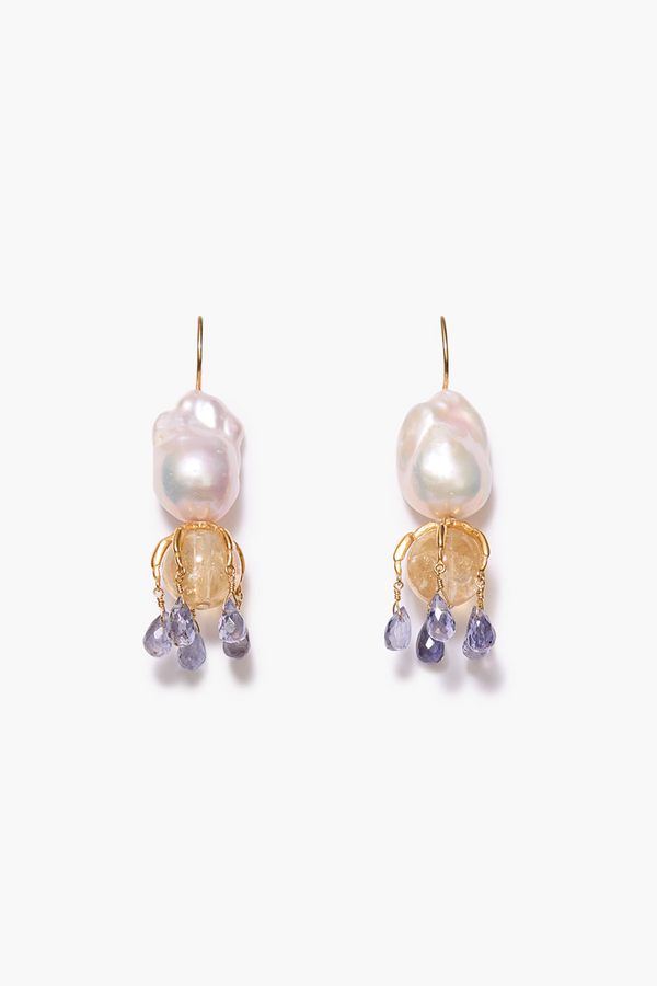 Lark Drip Earrings Citrine