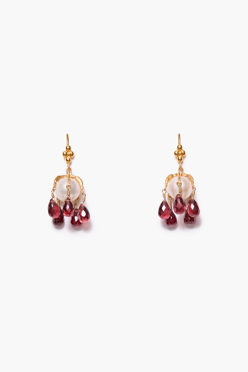 Lark Drip Earrings Garnet