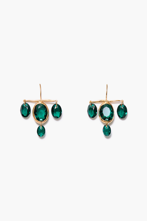 Caroline Earrings Emerald Crystal