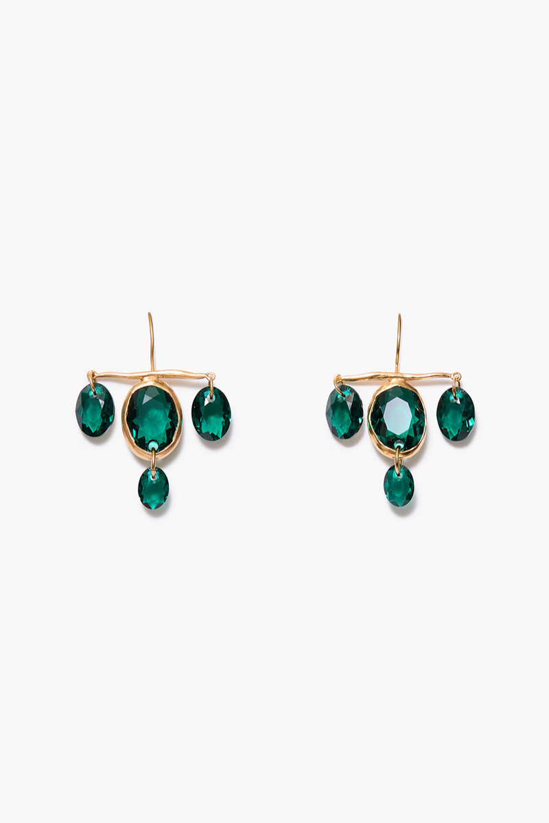 Caroline Earrings Emerald Crystal